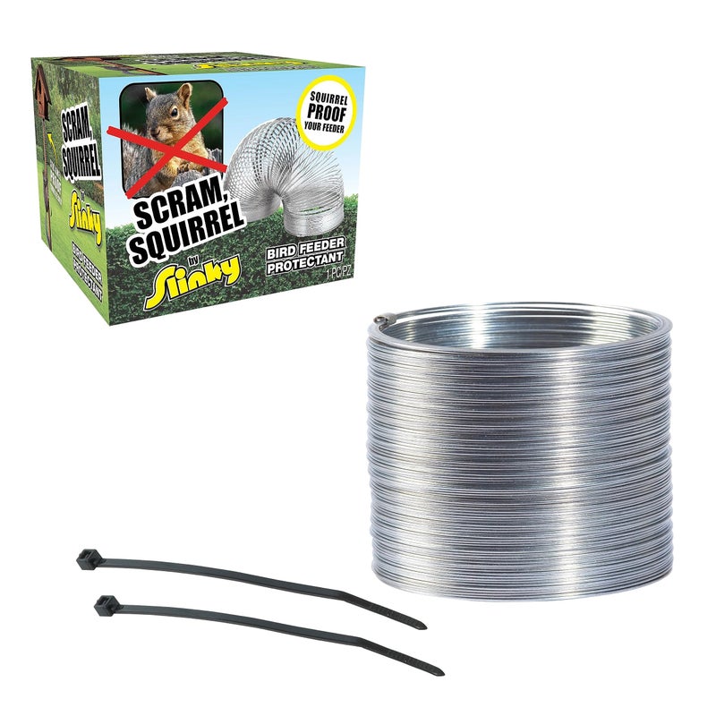 Slinky Scram, Squirrel by Slinky, Squirrel-Proof Bird Feeder Accessory that Guards Bird Seed, Kids Toys for Ages 5 Up by Just Play - Image 1