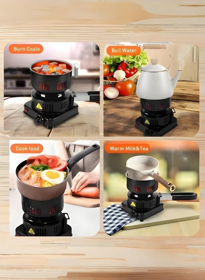 بريمو بلس موقد فحم كهربائي, موقد كهربائي متعدد الوظائف وبشعلة نار واحدة- مناسب للشواء، الغلاية، لاشعال النار والفحم، مطلي بالبورسلين مع مقبض قابل للازالة - Image 5