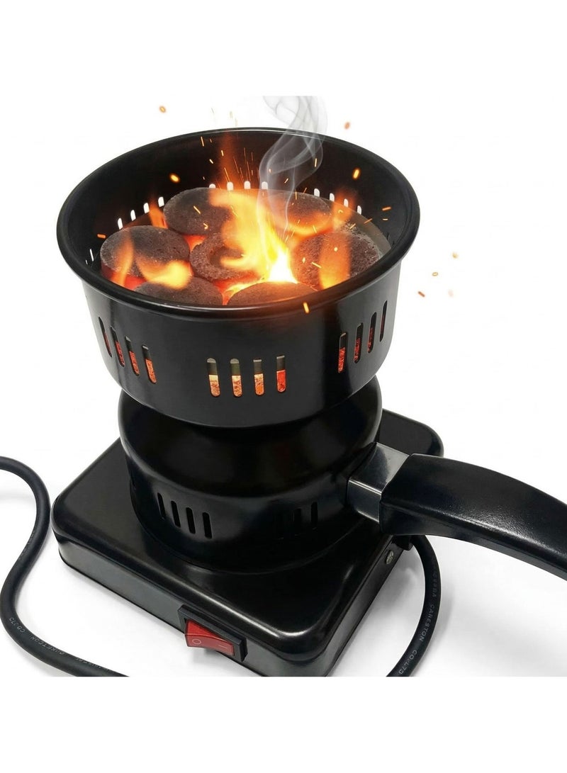 Multifunctional Electric Charcoal Starter & Single Burner with Detachable Handle - Porcelain Coated for BBQ & Coal Lighting - Image 1