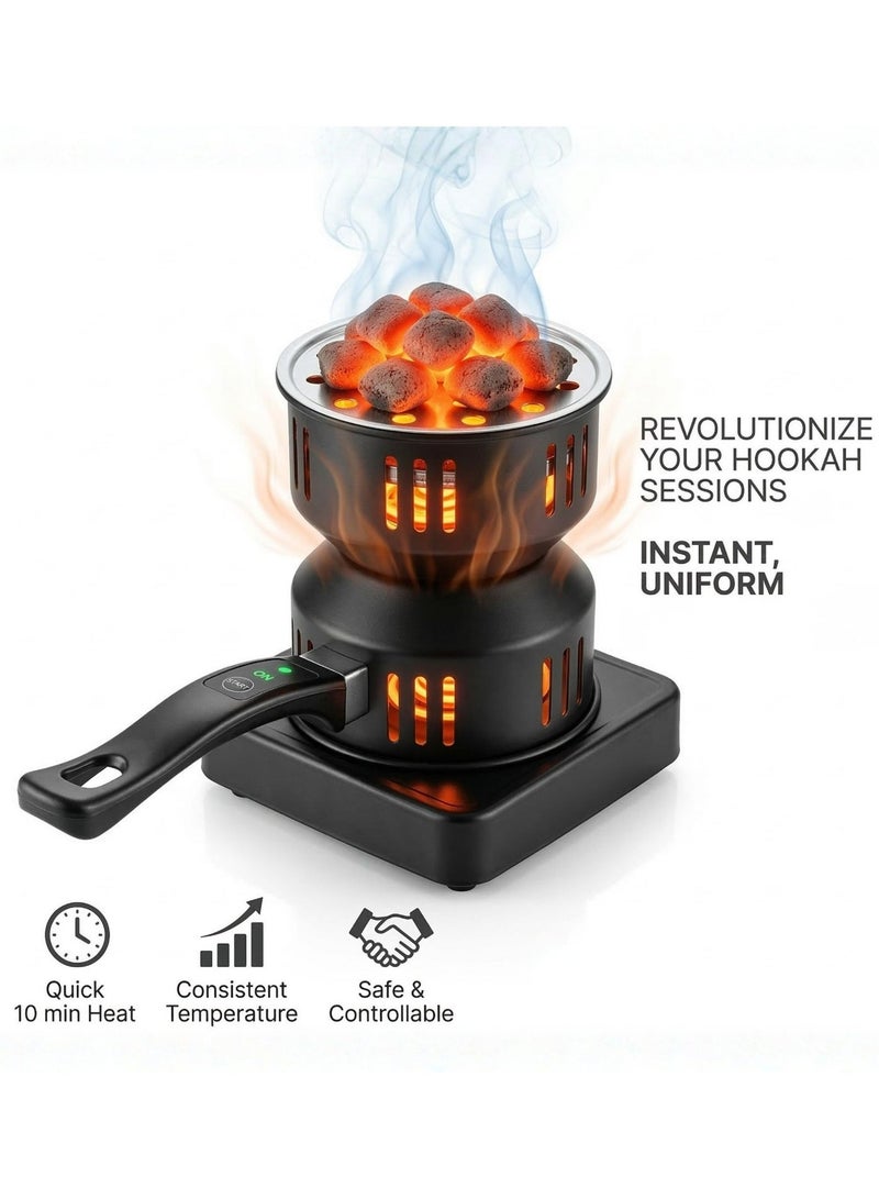 Multifunctional Electric Charcoal Starter & Single Burner with Detachable Handle - Porcelain Coated for BBQ & Coal Lighting - Image 3