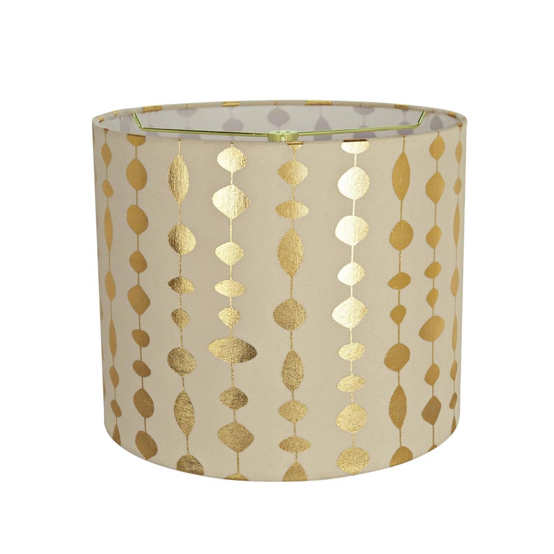 Aspen Creative 31097 Transitional Drum (Cylinder) Shaped Spider Construction Lamp Shade in Beige & Gold Printed, 12" Wide (12" x 12" x 10") - Image 1