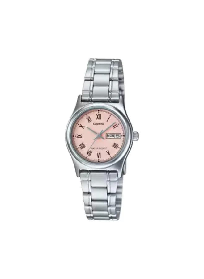 CASIO Women's Analog Display Watch With Silver Stainless Steel Strap - LTP-V006D-4B