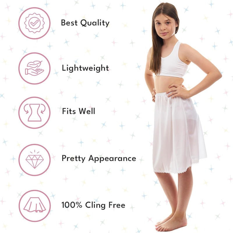 Rosette ロゼット Girls Half Slip - Cling Free - Nylon Material - Image 3
