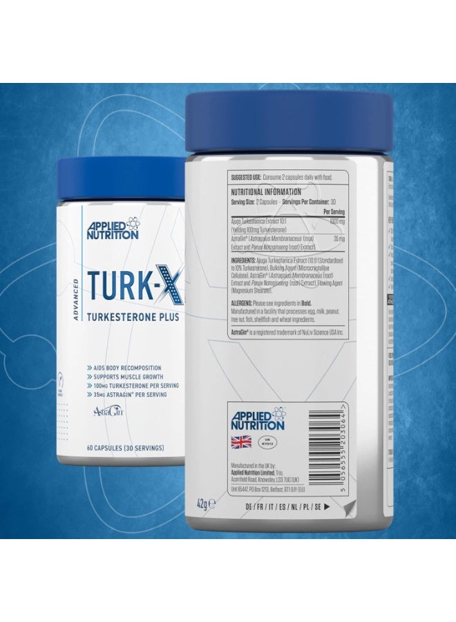 Applied Nutrition Turk-X Turkesterone Plus For Muscle Growth, Body Recomposition & Recovery – 60 Vegan Capsules