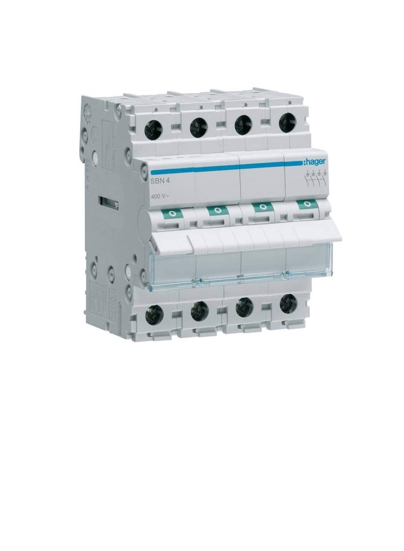 Hager HAGER FOUR POLE 63A ISOLATOR 4POLE SBN464N *ONEKONEKT*  - Image 2