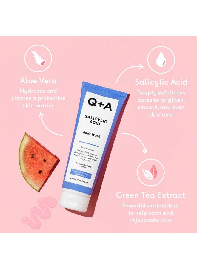 كيو+إيه غسول الجسم بحمض الساليسيليك، غسول للجسم على شكل جل، يقشر البشرة وينعمها وينعمها بمزيج من حمض الساليسيليك ولحاء الصفصاف الأبيض ومستخلص الشاي الأخضر، 250 مل - Image 3