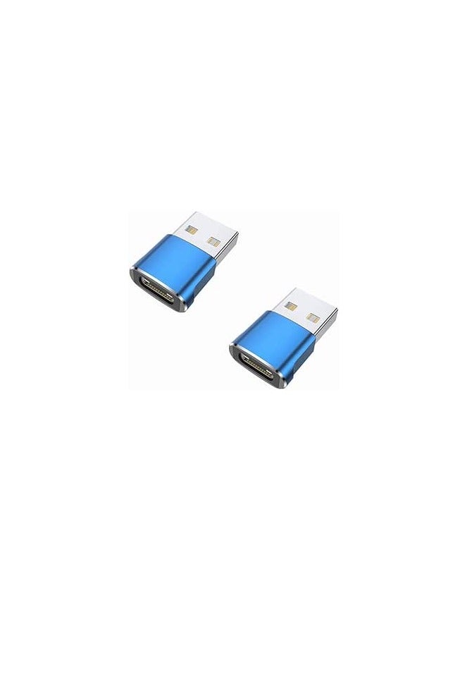 USB C Female to USB A Male Adapter – 2-Pack – Blue  - Image 1