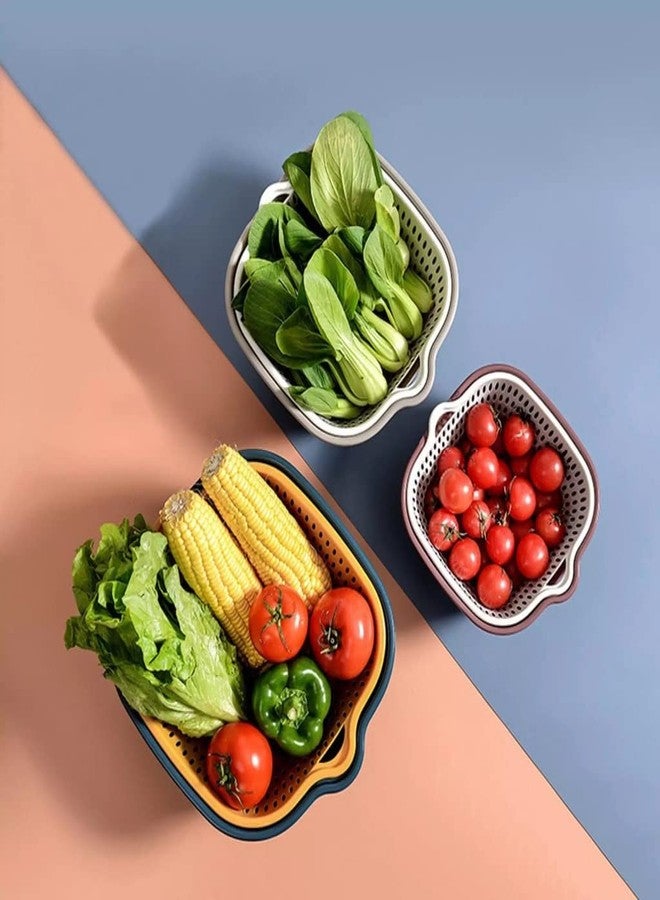 KitchEase 6 Pcs Drain Basket Set with Handles - Versatile Kitchen Colander for Rice, Pasta, Spaghetti, Fruits, Vegetables - ABS Plastic Strainer Bowls -Cooking Pot Drainers & Sifters-(Castleton Green) - Image 4