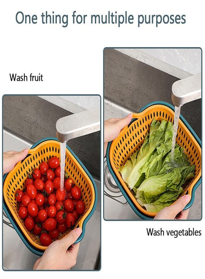 KitchEase 6 Pcs Drain Basket Set with Handles - Versatile Kitchen Colander for Rice, Pasta, Spaghetti, Fruits, Vegetables - ABS Plastic Strainer Bowls -Cooking Pot Drainers & Sifters-(Castleton Green) - Image 5