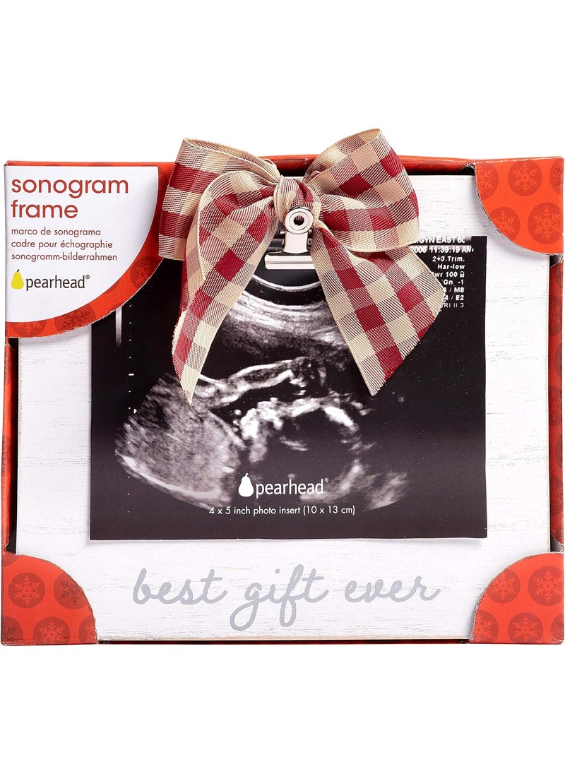 pearhead Pearhead Holiday Sonogram Picture Frame Rustic Christmas Home Dcor Baby Announcement Frame Nursery Gift for Expecting Moms Christmas Ideas for New Moms  - Image 5