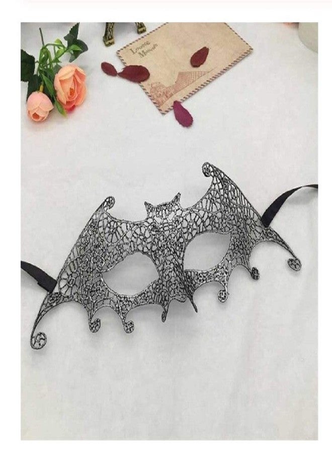 Digital Shoppy Reversible Silver Black Lace Venetian Mask Party Masquerade Queen Eye Mask Women Cosplay Costume Christmas Party Halloween Masks (Silver 16) - Image 1