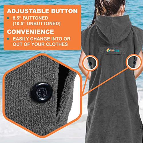 Suncube SUN CUBE Kids Changing Robe Surf Poncho, Kids Beach Towels, Hooded Towel for Toddler Bath Pool, Microfiber Quick Dry Wearable Towel Poncho with Hood, Swim Towel for Boys Girls 3-7 Years, Gray - Image 5
