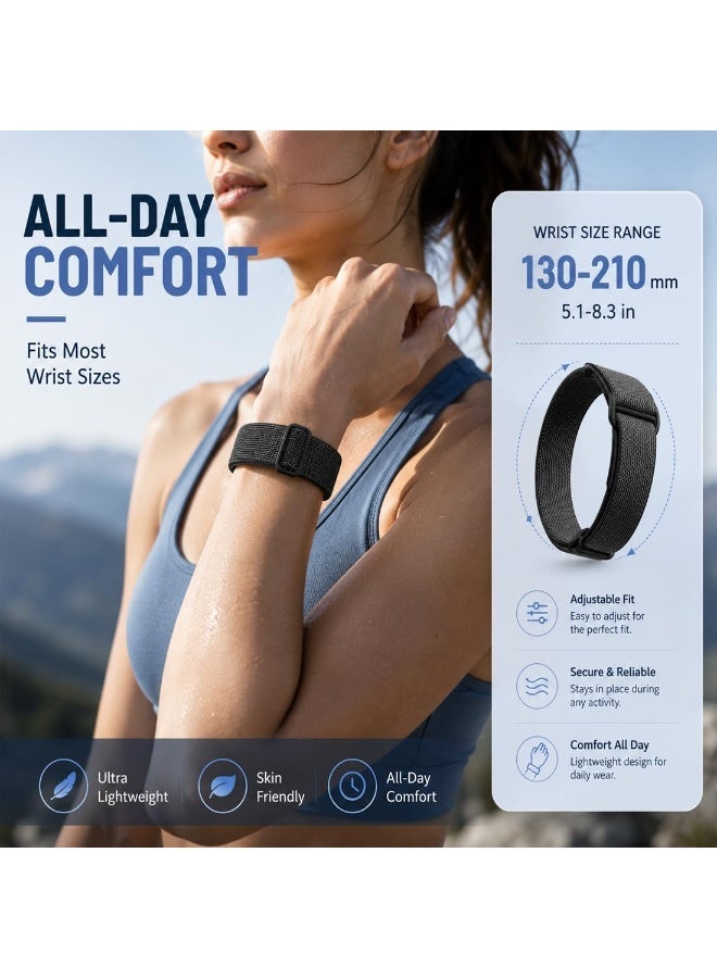 Nylon Watch Strap Compatible with Google Fitbit Air, Breathable, Stainless Steel Buckle, for Screenless Trackers - Image 2