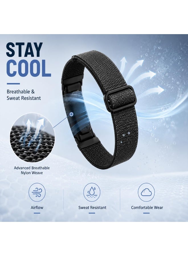 Nylon Watch Strap Compatible with Google Fitbit Air, Breathable, Stainless Steel Buckle, for Screenless Trackers - Image 5