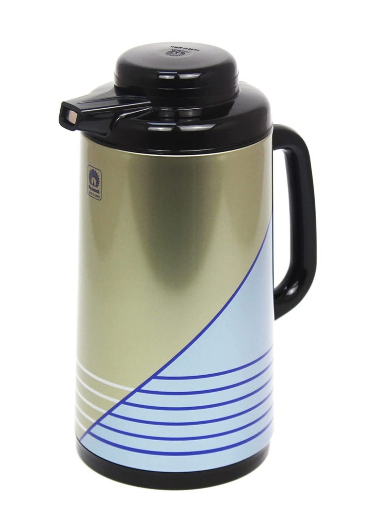 Peacock STAINLESS STEEL Vacuum PORTABLE THERMOS Insulated Glass Tea Coffee Thermos For Hot Beverages Made In Japan Blue  - Image 1