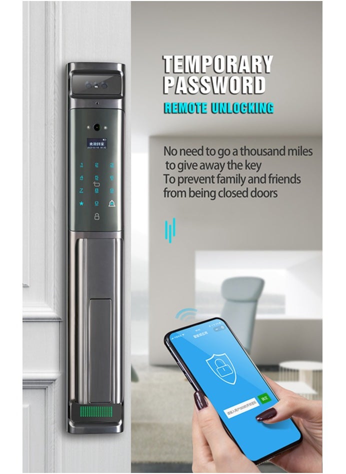 Smart Lock with Camera 3D Face Recognition Real-Time Monitor Two-Way Intercom Fingerprint Keyless Entry Built-in Wi-Fi App Remote Control