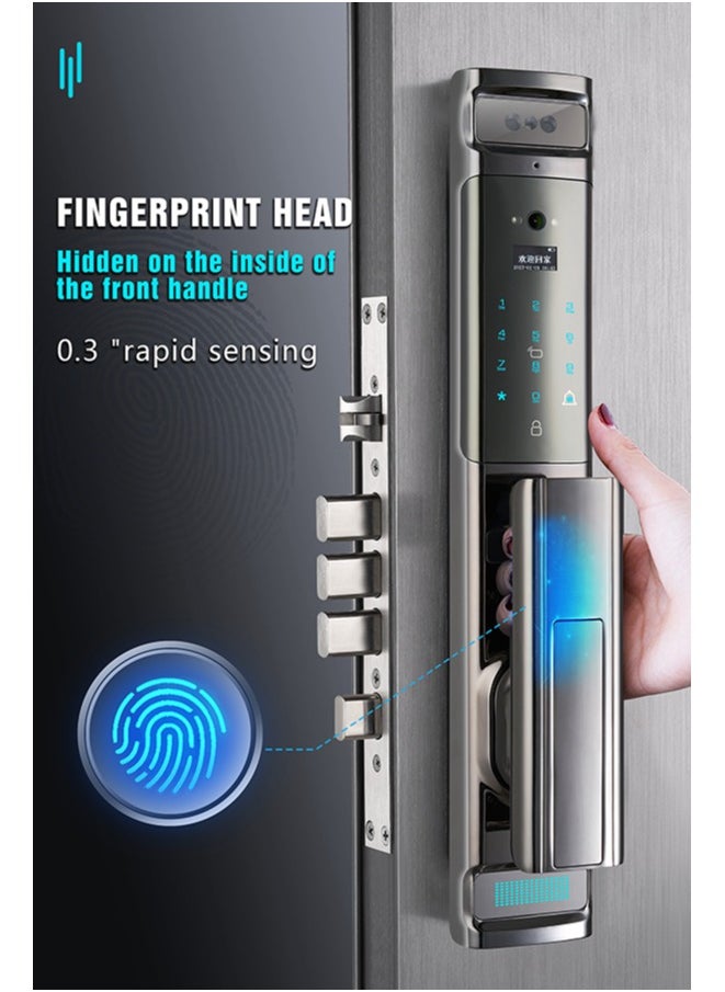 Smart Lock with Camera 3D Face Recognition Real-Time Monitor Two-Way Intercom Fingerprint Keyless Entry Built-in Wi-Fi App Remote Control