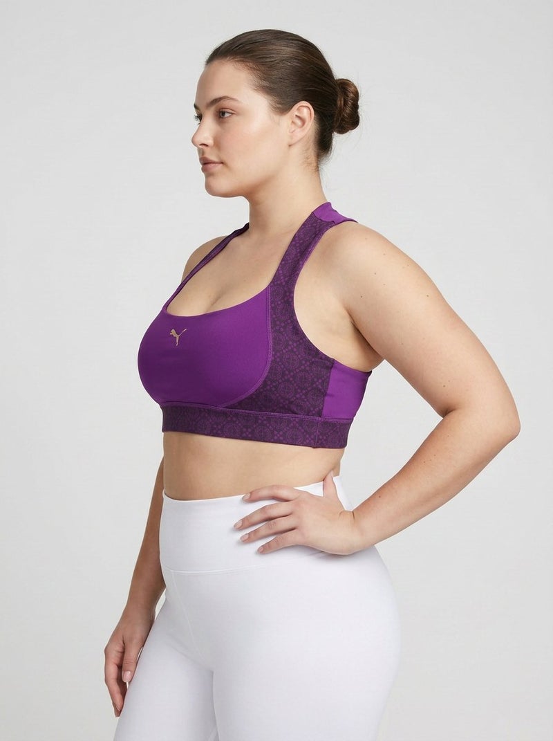 PUMA Women Sportwear Fit Lightly Padded Training Sports Bra, Purple - Image 3