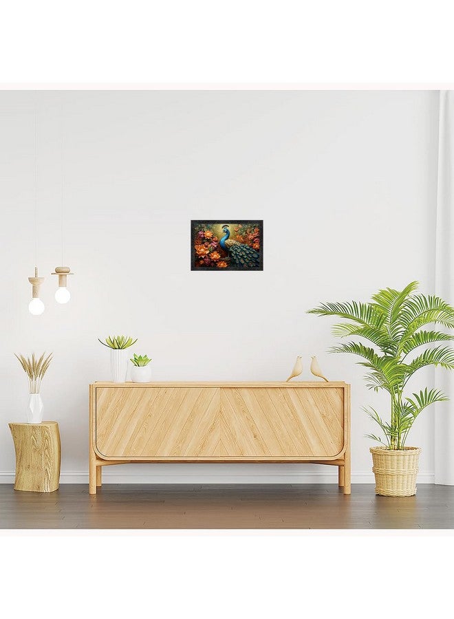 Dharvika Innovations Dharvika Innovations Vastu Peacock Photo Frame, Black, Sparkle Coated Lamination 22548 11 x 14 Inch - Image 3