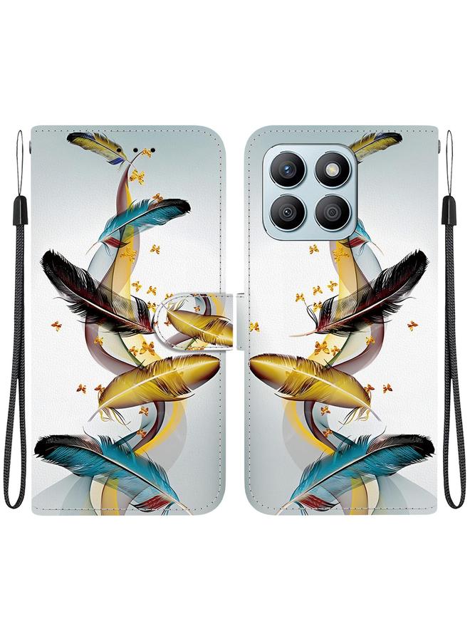 اس-توب جراب هاتف جلدي برسومات ملونة وملمس كريستالي لهاتف Honor X8b - Image 1