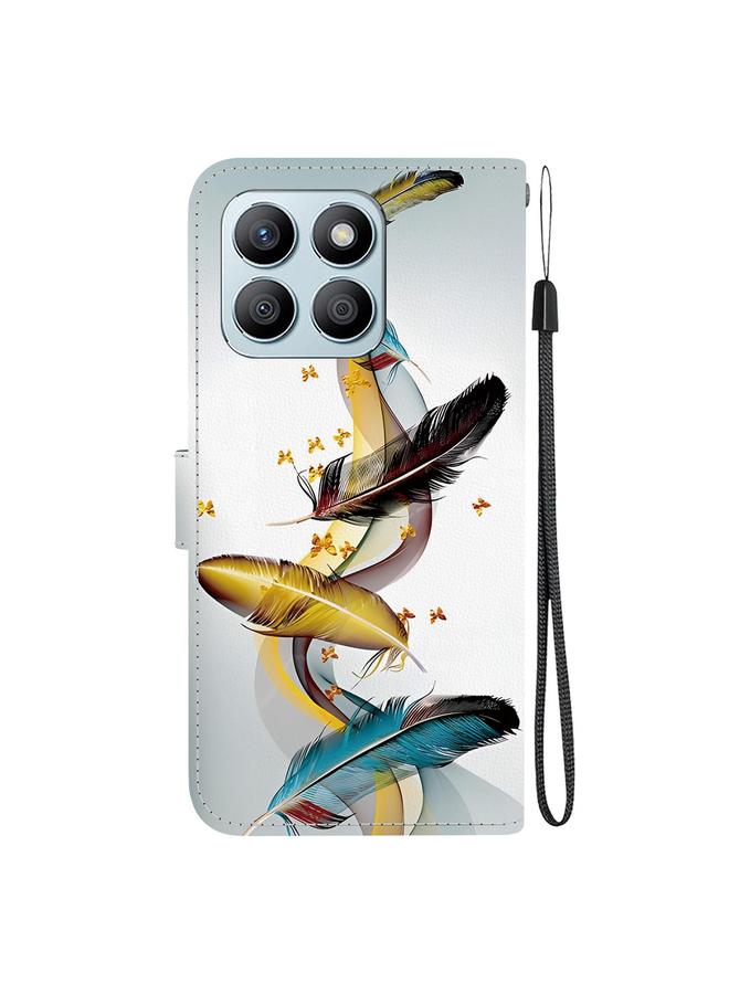 اس-توب جراب هاتف جلدي برسومات ملونة وملمس كريستالي لهاتف Honor X8b - Image 3