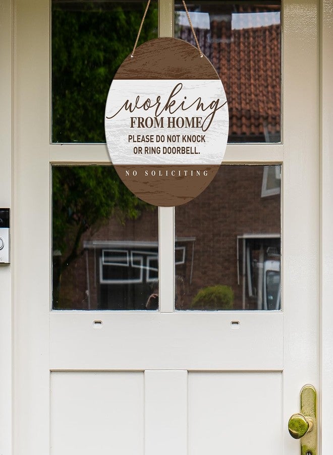 HSNBT Working from Home Sign for Front Door, Please Do Not Knock or Ring Doorbell Hanging Sign for Home Porch Decor No Soliciting Do Not Disturb Sign Wall Decorations - Image 3