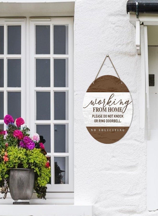 HSNBT Working from Home Sign for Front Door, Please Do Not Knock or Ring Doorbell Hanging Sign for Home Porch Decor No Soliciting Do Not Disturb Sign Wall Decorations - Image 4