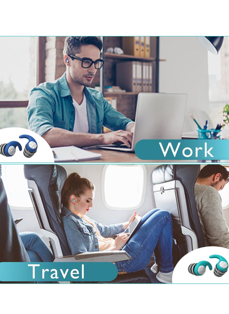 Noise Cancelling Earplugs for Sleeping - Reusable Flexible Silicone Hearing Protection for Noise Sensitivity, Travel, and Flights - Ideal for Peaceful Sleep and Noise Reduction.