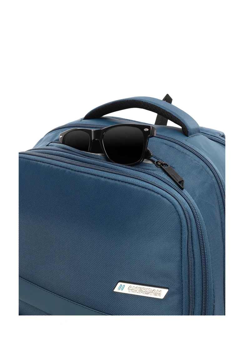AMERICAN TOURISTER  Segno 2.0 Laptop Backpack, 31L Capacity, Polyester, Navy|Antimicrobial Treated Lining|Back Quick Access Pocket|Expandable|Padded Shoulder Strap|Fits 15.6" Laptop|Bottle Holder - 1 Year International Warranty  | Best Price UAE