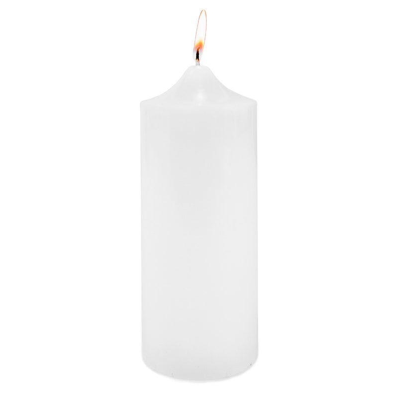Super Z Outlet Unscented Pillar Candles for Weddings, Home Decoration, Relaxation, Spa, Smokeless Cotton Wick (1, White, 3"x9") - Image 1
