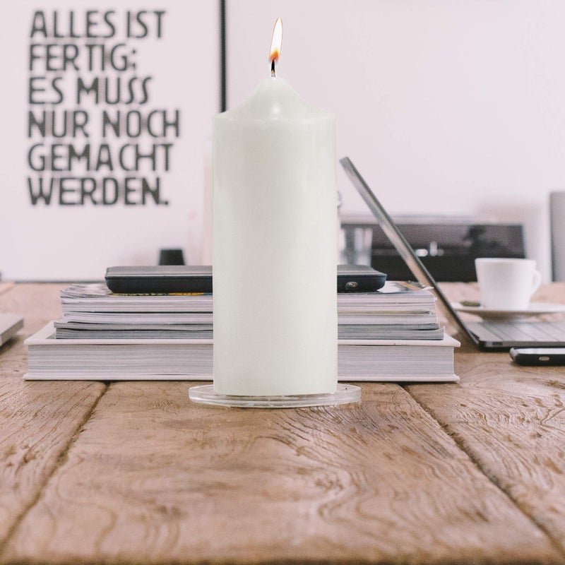 Super Z Outlet Unscented Pillar Candles for Weddings, Home Decoration, Relaxation, Spa, Smokeless Cotton Wick (1, White, 3"x9") - Image 3