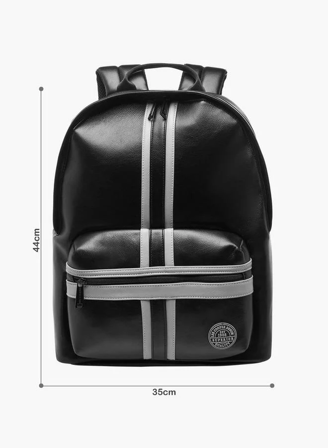 Lee Cooper BLACK Panelled Backpack with Adjustable Shoulder Straps  | Best Price UAE
