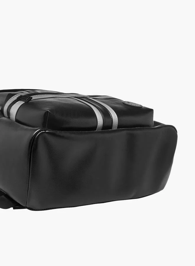 Lee Cooper BLACK Panelled Backpack with Adjustable Shoulder Straps  | Best Price UAE