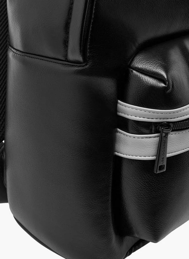 Lee Cooper BLACK Panelled Backpack with Adjustable Shoulder Straps  | Best Price UAE