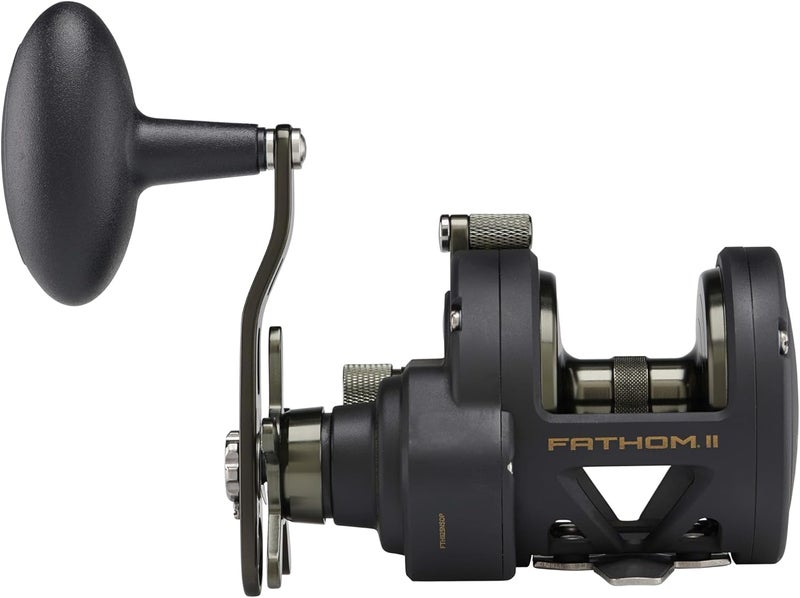 PENN Fathom II Star Drag Conventional Fishing Reel, Black Gold, 25N - Image 3
