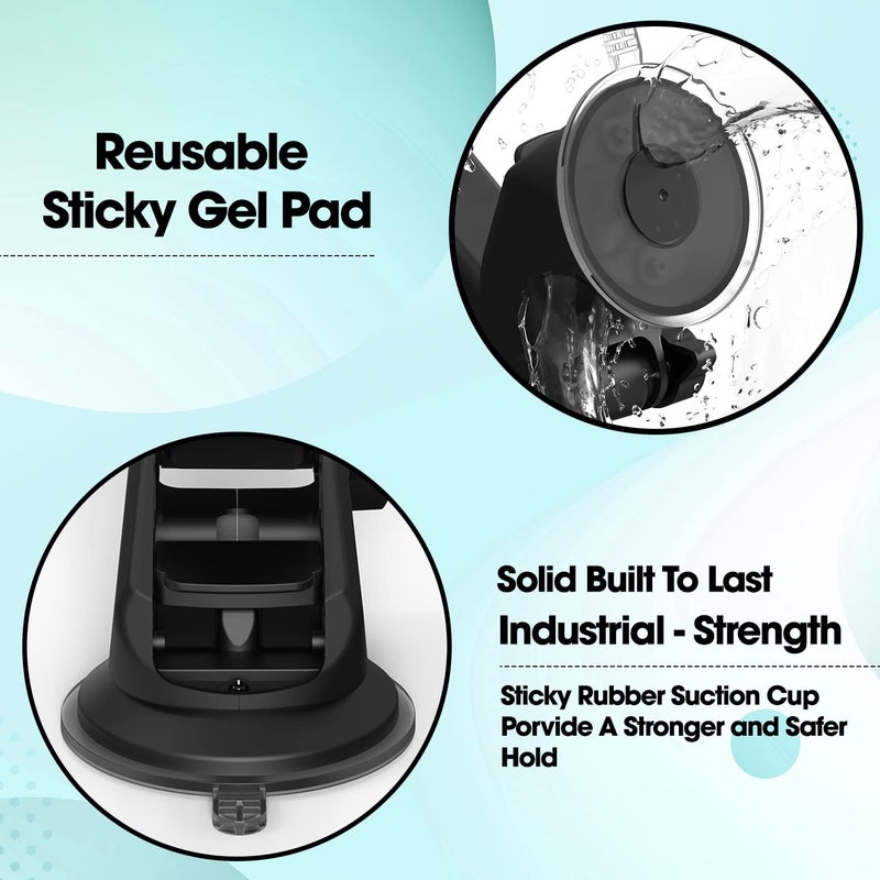 Sounce Car Phone Mount Magnetic, Car Dashboard, Windshield, and Air Vent Mount, Phone Holder, Universal Magnetic Phone Car Mount with Powerful Suction Cup Built-in Strong 6 Magnets for all Cell Phones - Image 4