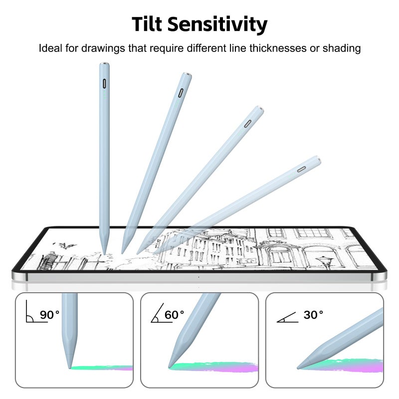 Aspaper Stylus Pen for iPad 2025-2018 with 13mins Fast Charge,Tilt Sensitive Palm Rejection Pencil for 11th A16,10th/9th/8th/7th/6th, Air 11/13 M2/M3,Pro 11/13 M4/M5,Pro 12.9â€œ,Air 5/4/3,Mini 7/6/5 - Image 5