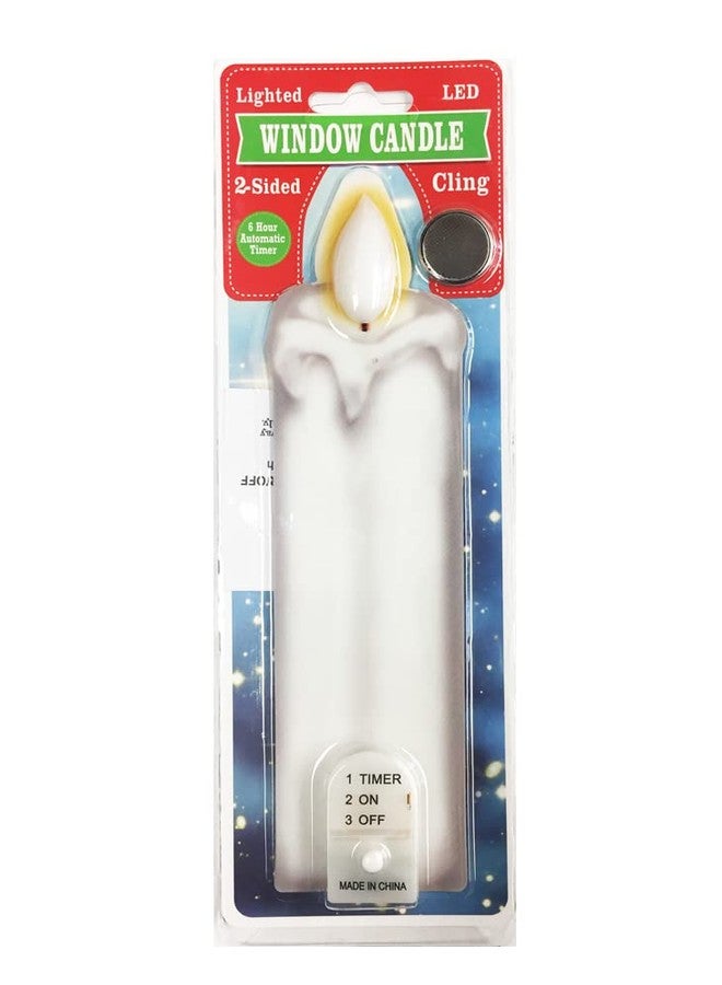 Gerson 2620050 LED White Candle Window Cling with Warm White LED Light 7.5" H