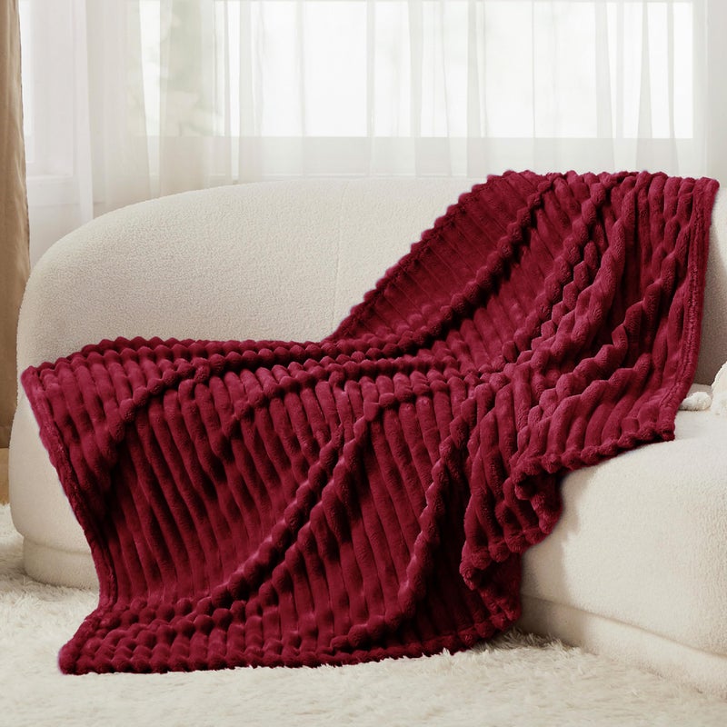 Bedsure GentleSoft Red Fleece Blanket for Couch - Cozy Soft Blankets for Women, Cute Small Throws for Girls, 108x90 Inches - Image 5