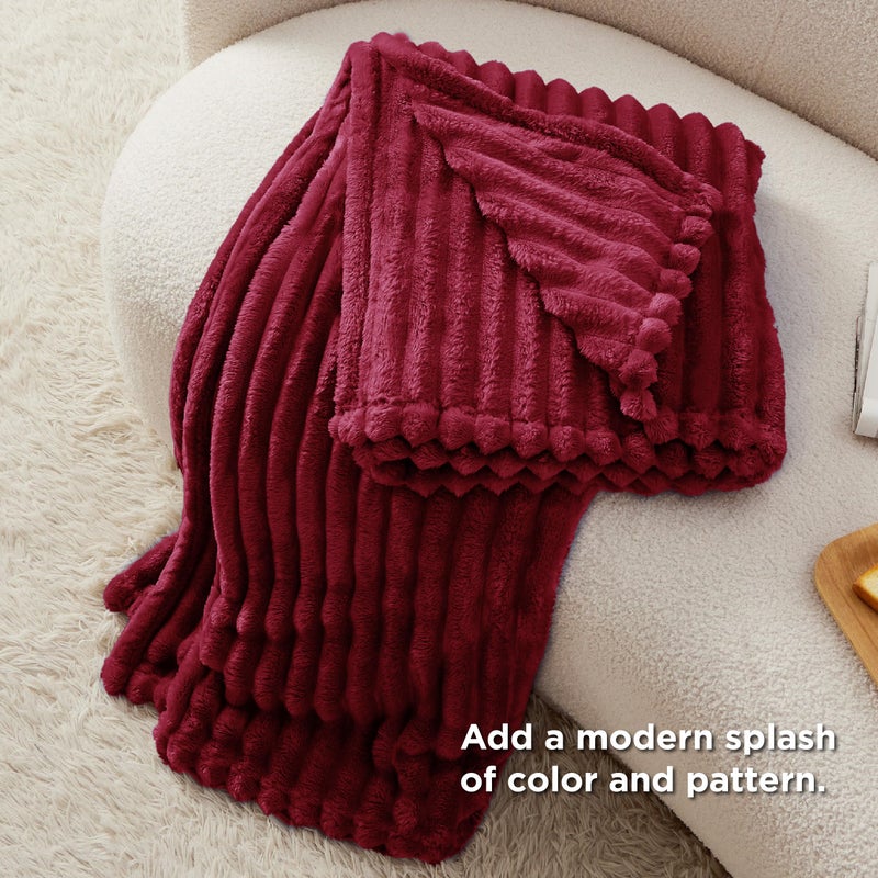 Bedsure GentleSoft Red Fleece Blanket for Couch - Cozy Soft Blankets for Women, Cute Small Throws for Girls, 108x90 Inches - Image 4