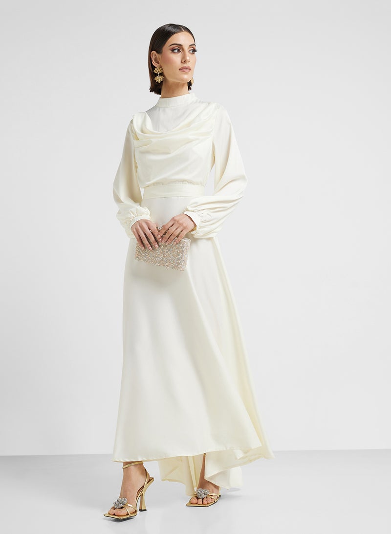 Khizana Satin Cowl Maxi Dress - Image 1