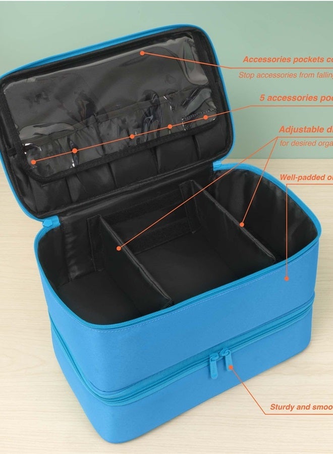ButterFox Large Nail Polish Organizer Storage Case, Fits Nail Lamp Dryer and 40-50 Nail Polish Bottles (0.5 fl oz - 0.3 fl oz), Gel Nail Polish Kits Supplies Bag - Image 2