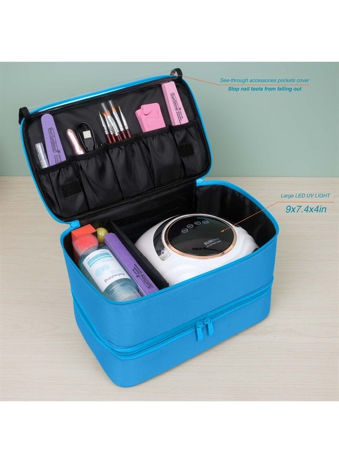 ButterFox Large Nail Polish Organizer Storage Case, Fits Nail Lamp Dryer and 40-50 Nail Polish Bottles (0.5 fl oz - 0.3 fl oz), Gel Nail Polish Kits Supplies Bag - Image 3