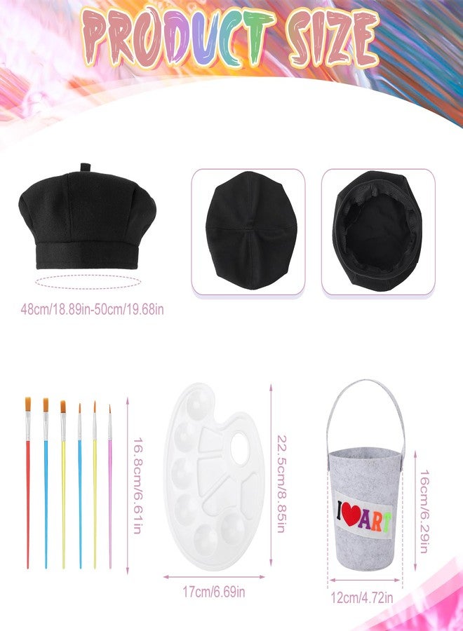 XLSXEXCL Artist Costume for Kids, Painter Dress Up with Beret, Paint Bucket, Palette, Brush, Scarf, and Artist Apron for Painting, Halloween Career Day Outfit for Boys and Girls - Image 3