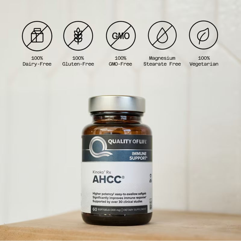 Quality of Life, Kinoko AHCC, 300 mg, 60 Softgels - Image 4