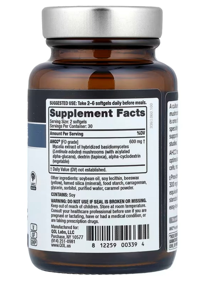 Quality of Life, Kinoko AHCC, 300 mg, 60 Softgels - Image 2