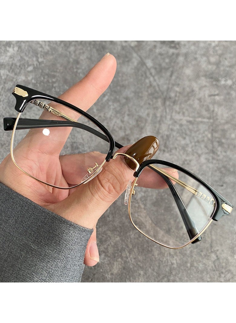 Generic The oval retro myopia glasses frame can be equipped with prescription anti-blue light small face flat glasses 