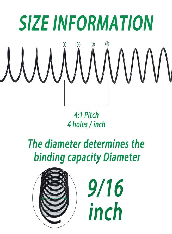 Rayson 14.3mm Spiral Wire Coil for Binding, 4:1 Pitch, 48-Loops, 9/16" Metal Coil Comb Binding 115 Sheets Capacity, Black Color & Pack of 100 - Image 3