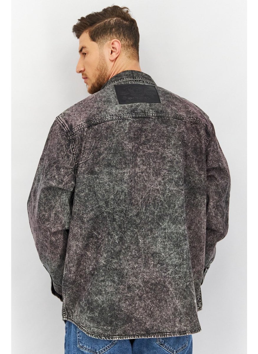 DIESEL Men Washed Denim Jacket, Black  - Image 3