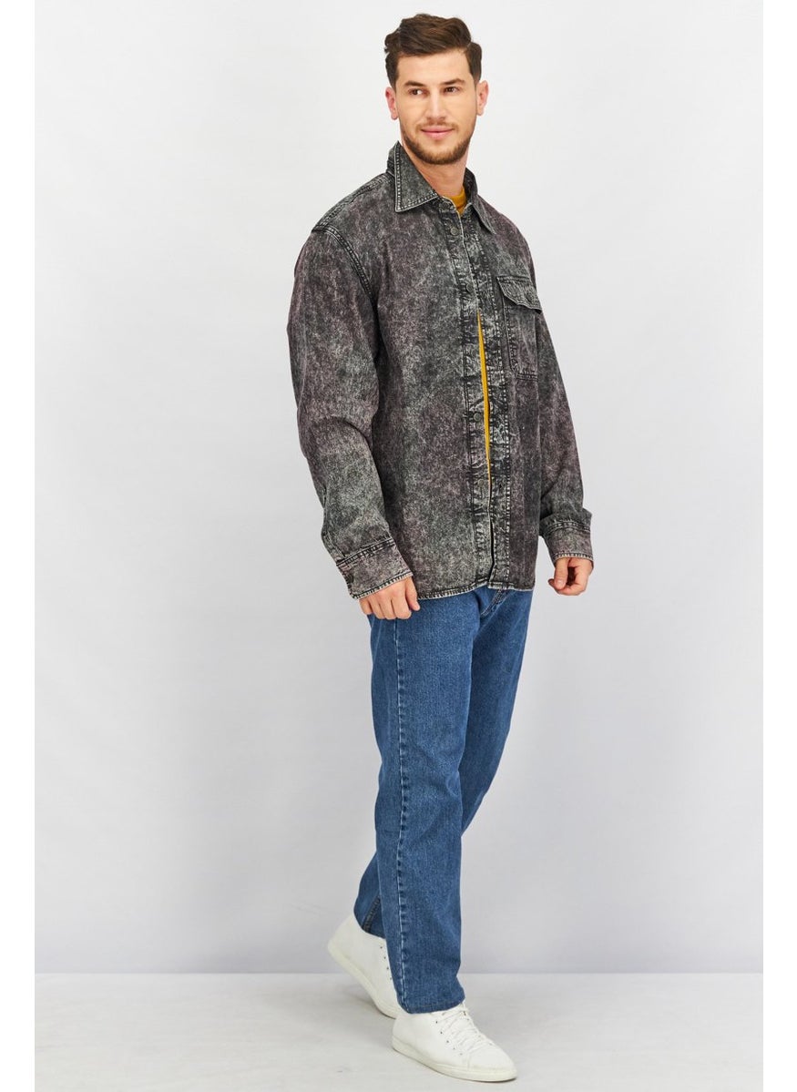 DIESEL Men Washed Denim Jacket, Black  - Image 4